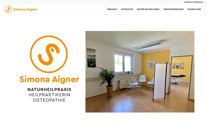 Screenshot stránky aigner-osteopathie.de