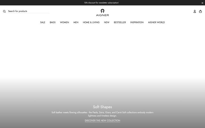 Screenshot of aignermunich.com