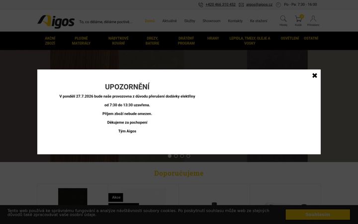 Screenshot of aigos.cz