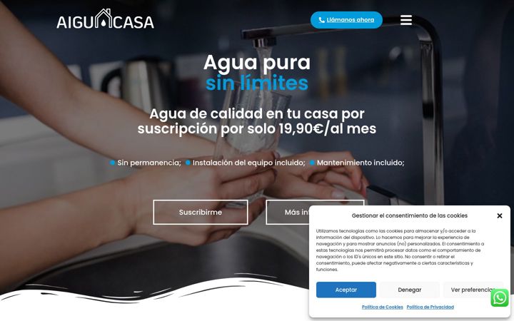 Snimka zaslona za aiguacasa.com
