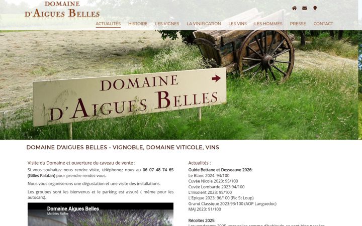 Skärmbild av aigues-belles.com