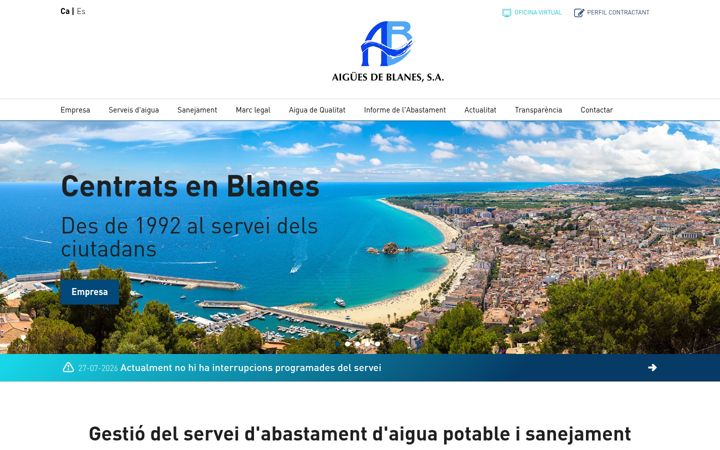 Zrzut ekranu aiguesdeblanes.cat