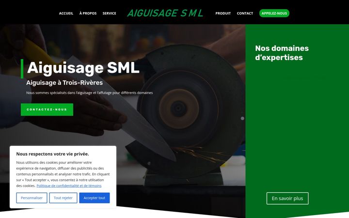 Snimka zaslona za aiguisagesml.ca