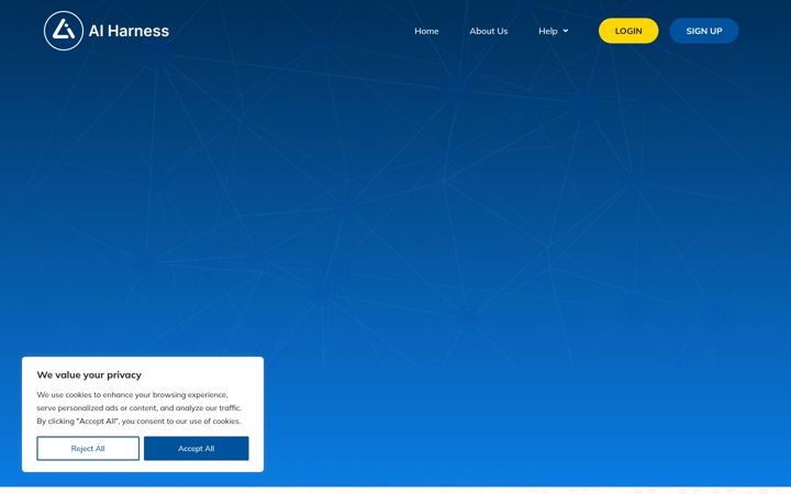 Screenshot von aiharness.io