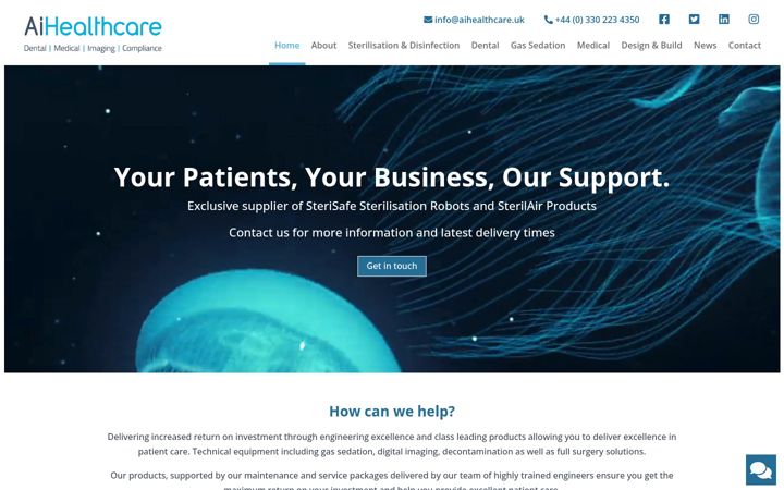 Skjámynd af aihealthcare.uk