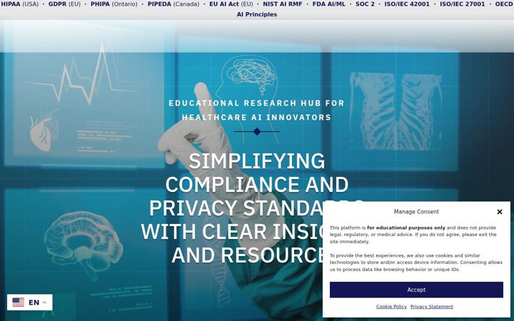 Skärmbild av aihealthcarecompliance.com