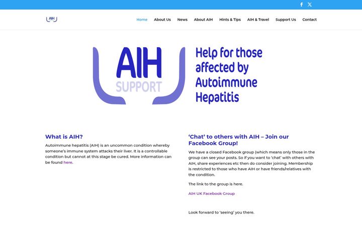 Screenshot of aihsupport.org.uk