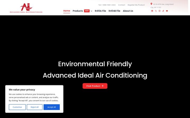 Screenshot von aihvacglobal.com