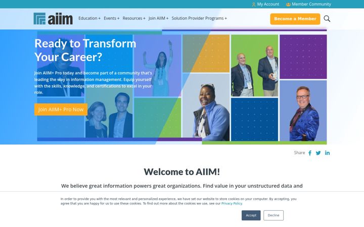 Screenshot of aiim.org