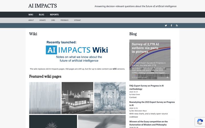Screenshot of aiimpacts.org
