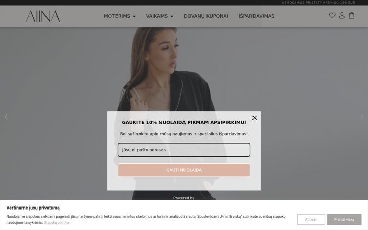 Kuvakaappaus sivustosta aiina.lt