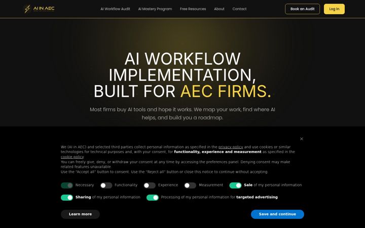 Screenshot von aiinaec.com