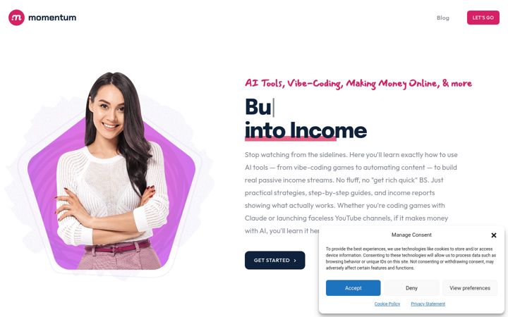 Screenshot of aiincomestream.com