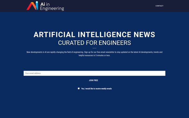 Screenshot of aiinengineering.com