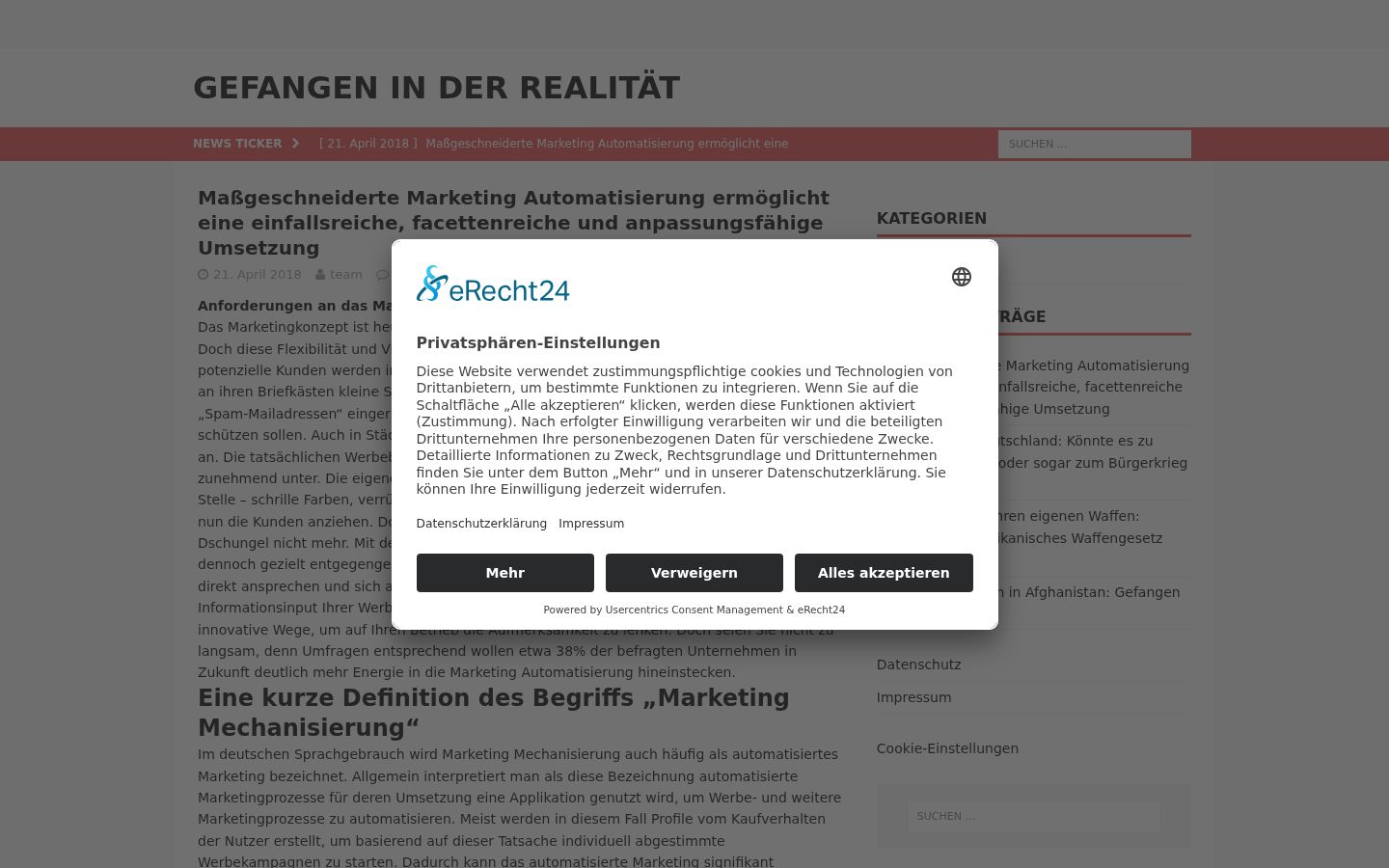 Screenshot van de toestemmingsbanner zoals getoond vóór enige interactie