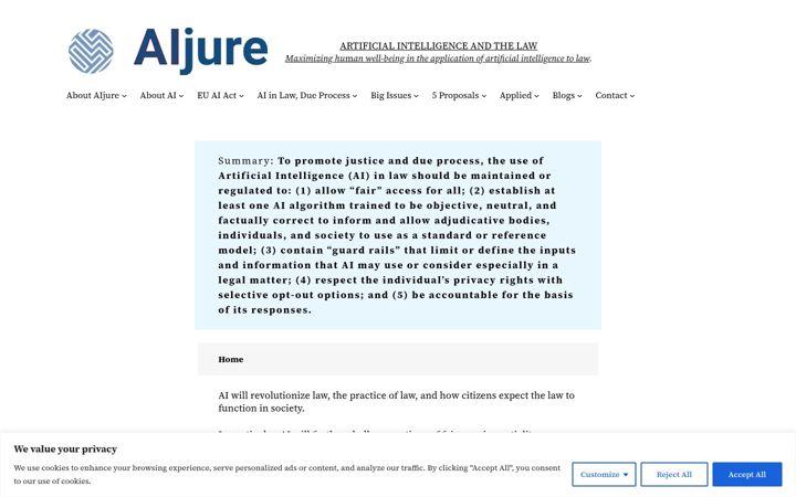 Screenshot of aijure.com