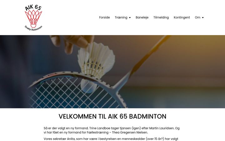 Screenshot of aik65badminton.dk