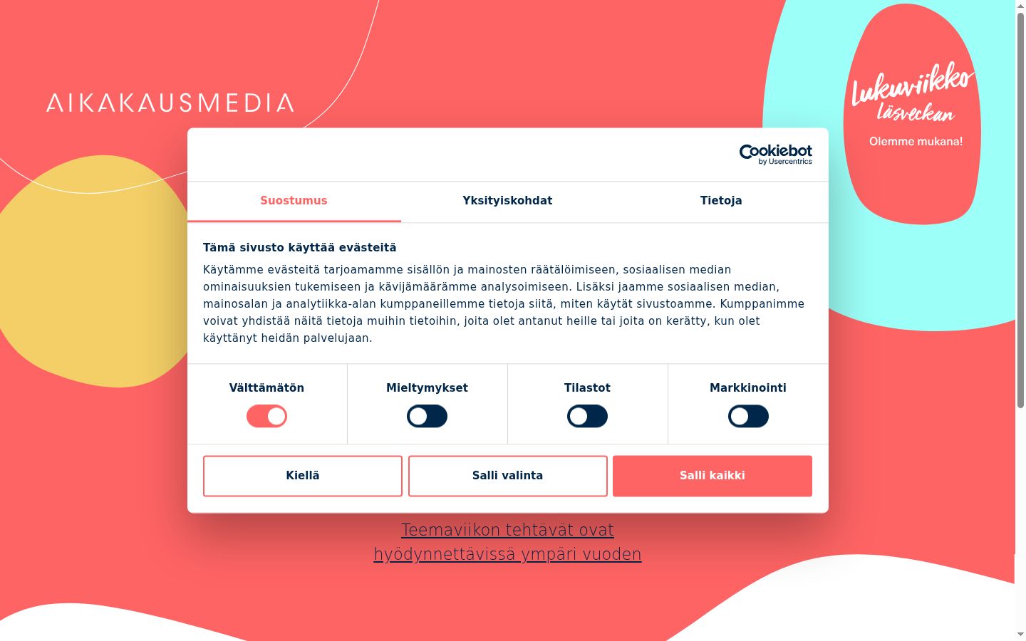 Screenshot of the consent banner shown before any interaction