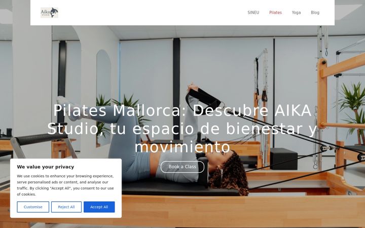 Screenshot of aikastudiopilates.com