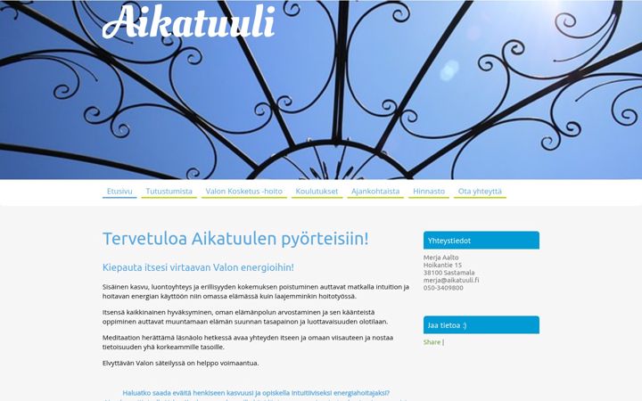 Screenshot of aikatuuli.fi