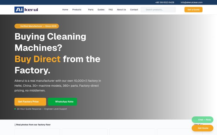 Screenshot of aikeruiclean.com