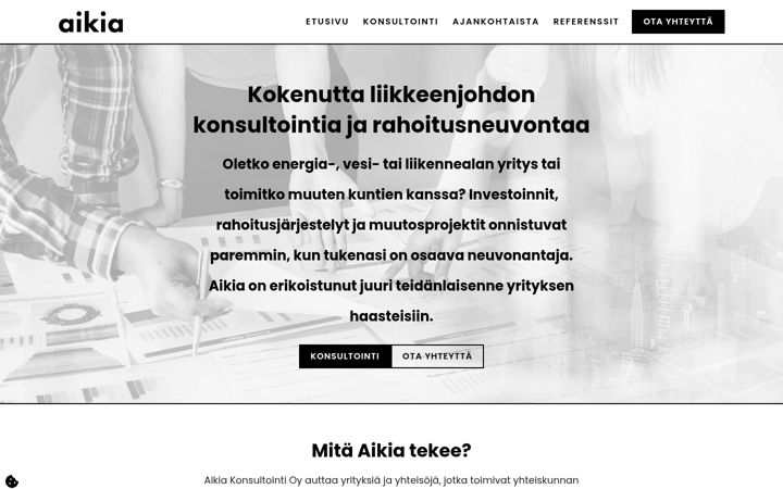 Screenshot of aikia.fi