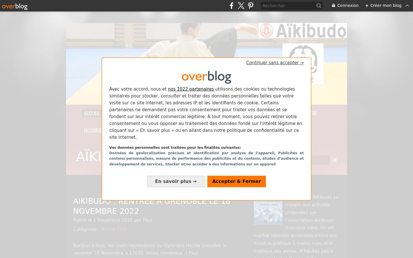 Screenshot del banner di consenso mostrato prima di qualsiasi interazione