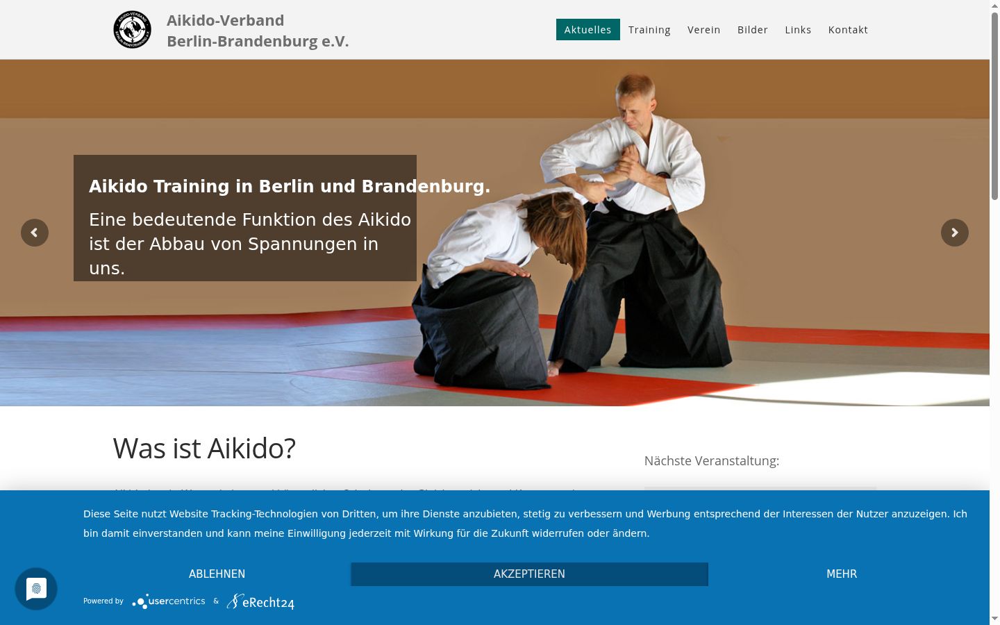 Screenshot of the consent banner shown before any interaction
