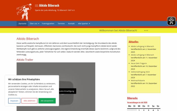 Screenshot of aikido-biberach.de