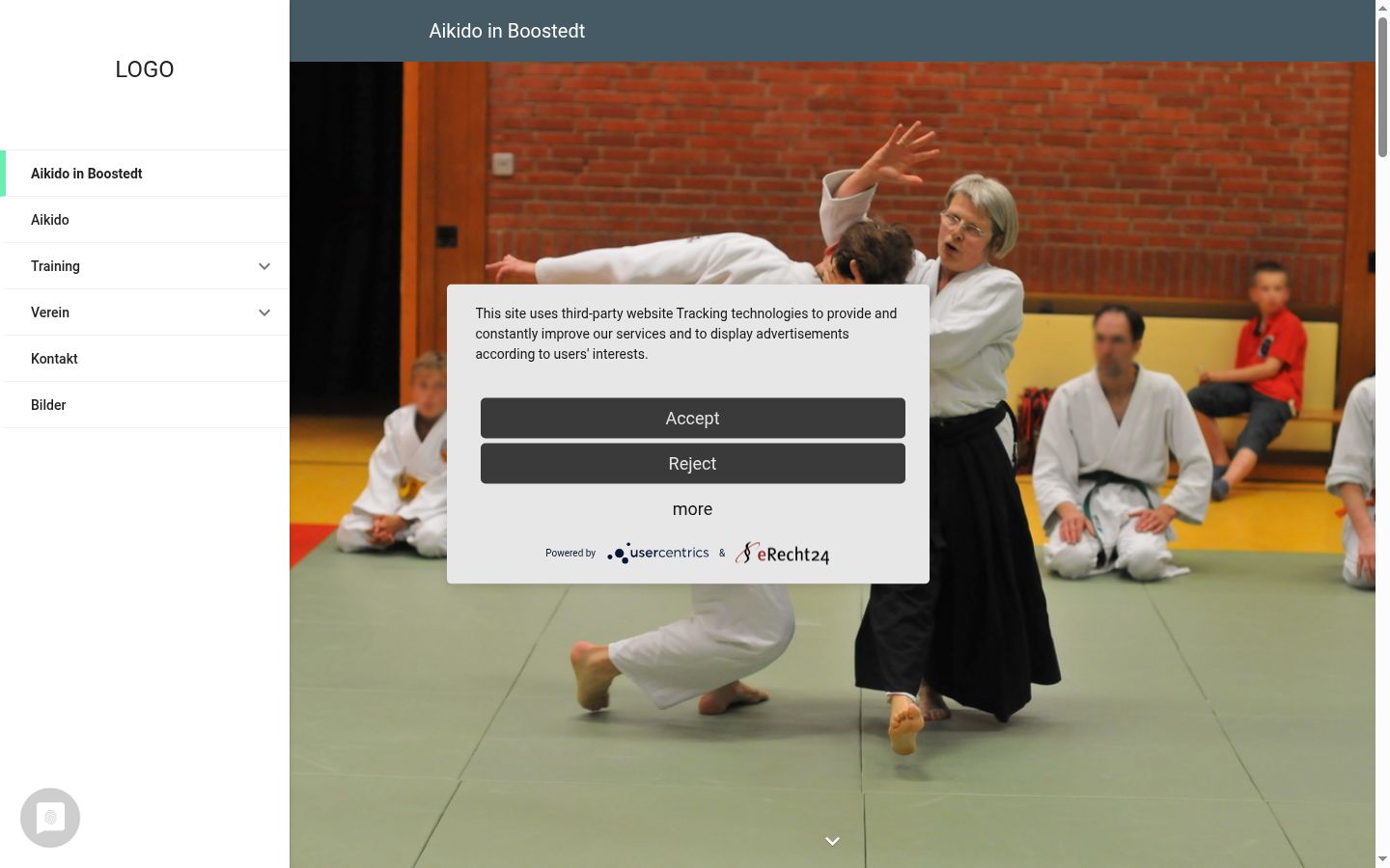 Screenshot of the consent banner shown before any interaction