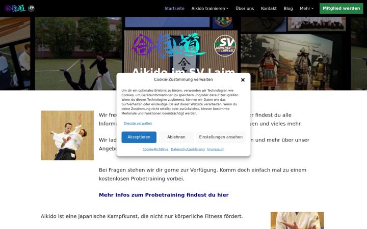 Screenshot of aikido-laim.de