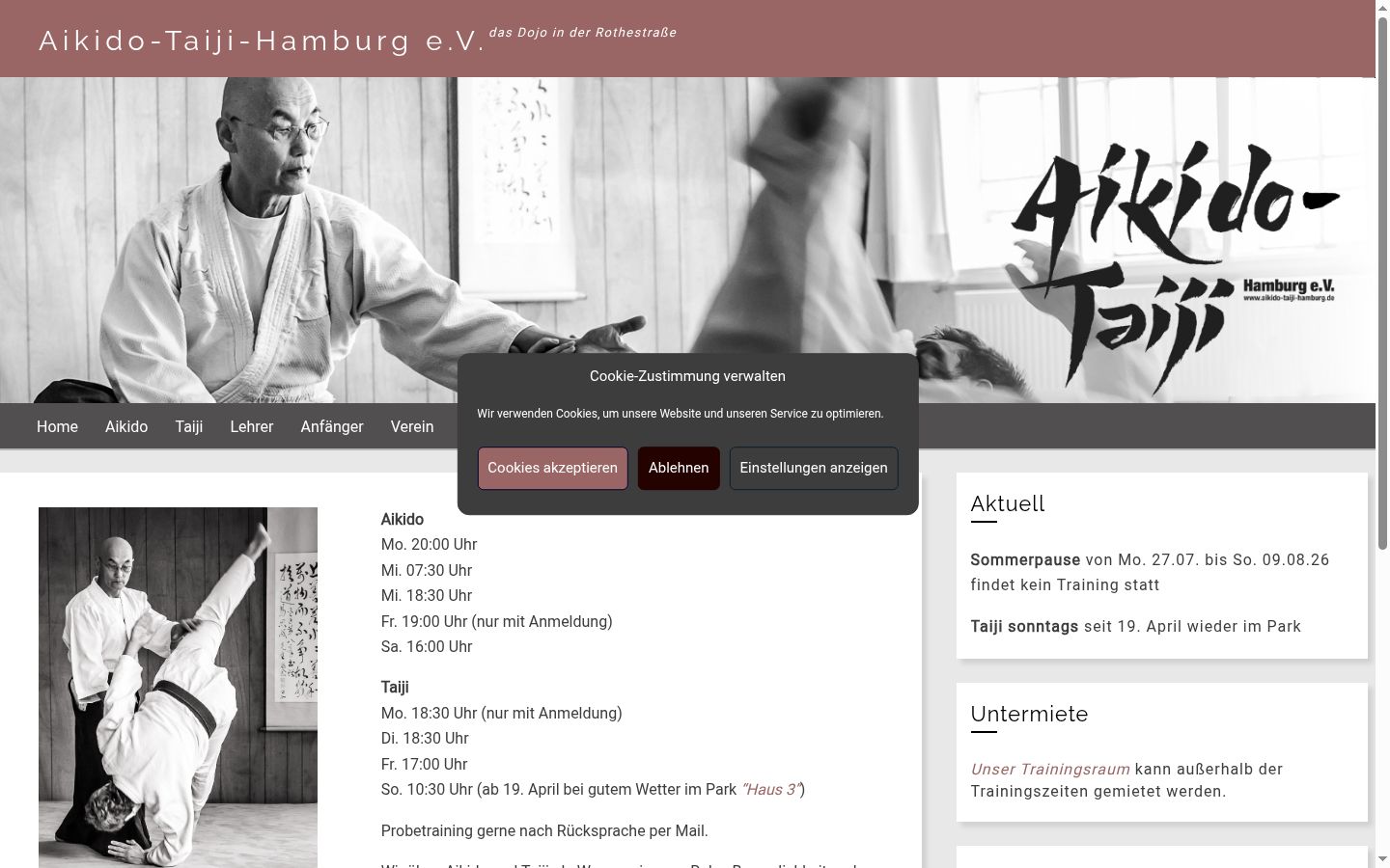 Screenshot of the consent banner shown before any interaction