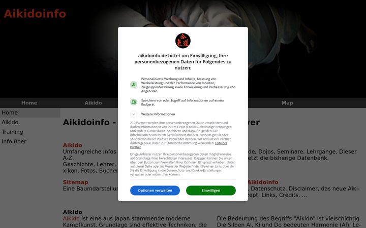 Screenshot of aikidoinfo.de