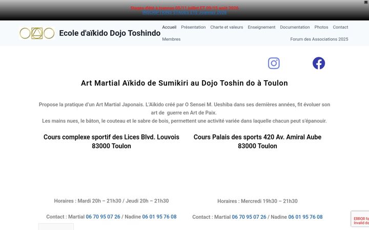 Ekrānuzņēmums no aikidotoshindotoulon.fr
