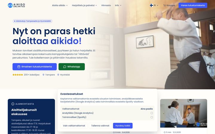 Screenshot of aikidounlimited.fi