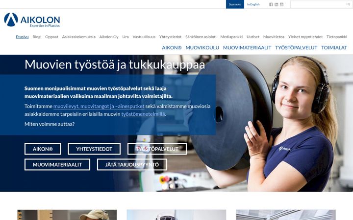 Screenshot of aikolon.fi
