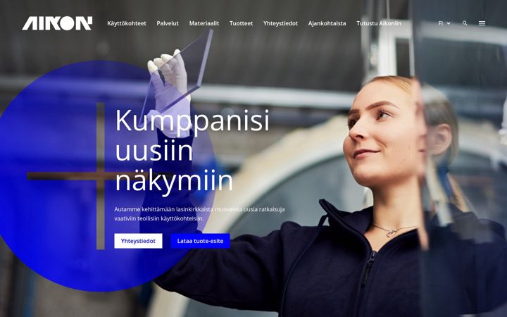 Screenshot of aikon.fi