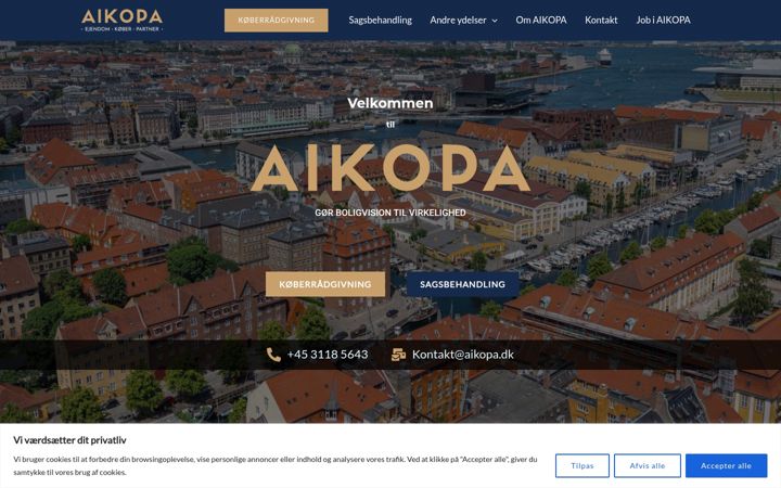 Captura de ecrã de aikopa.dk