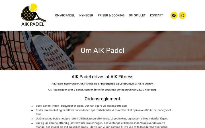 Screenshot of aikpadel.dk