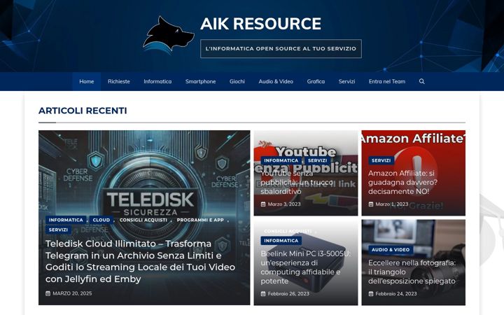 Captura de pantalla de aikresource.it