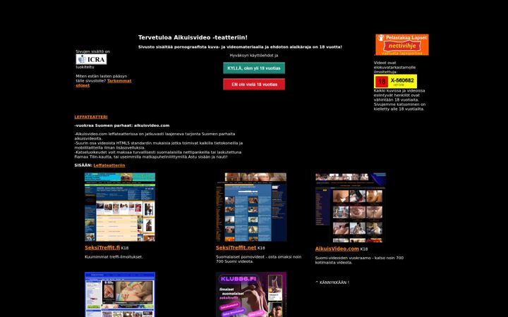 Screenshot of aikuisvideo.com