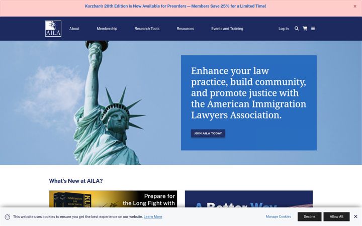 Screenshot of aila.org