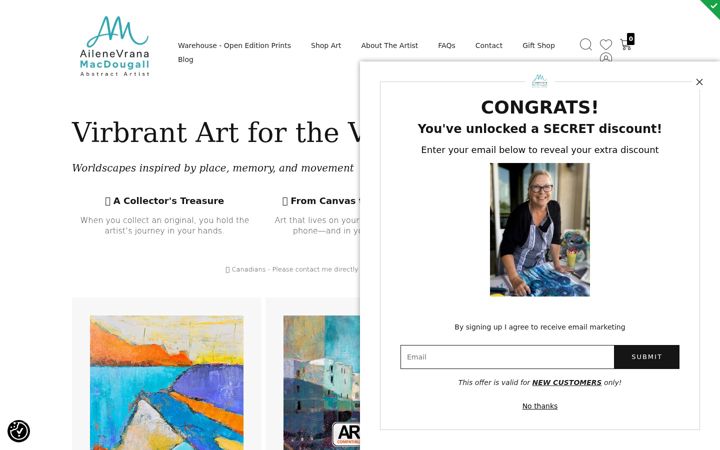 Skjámynd af ailenevranamacdougallartist.com