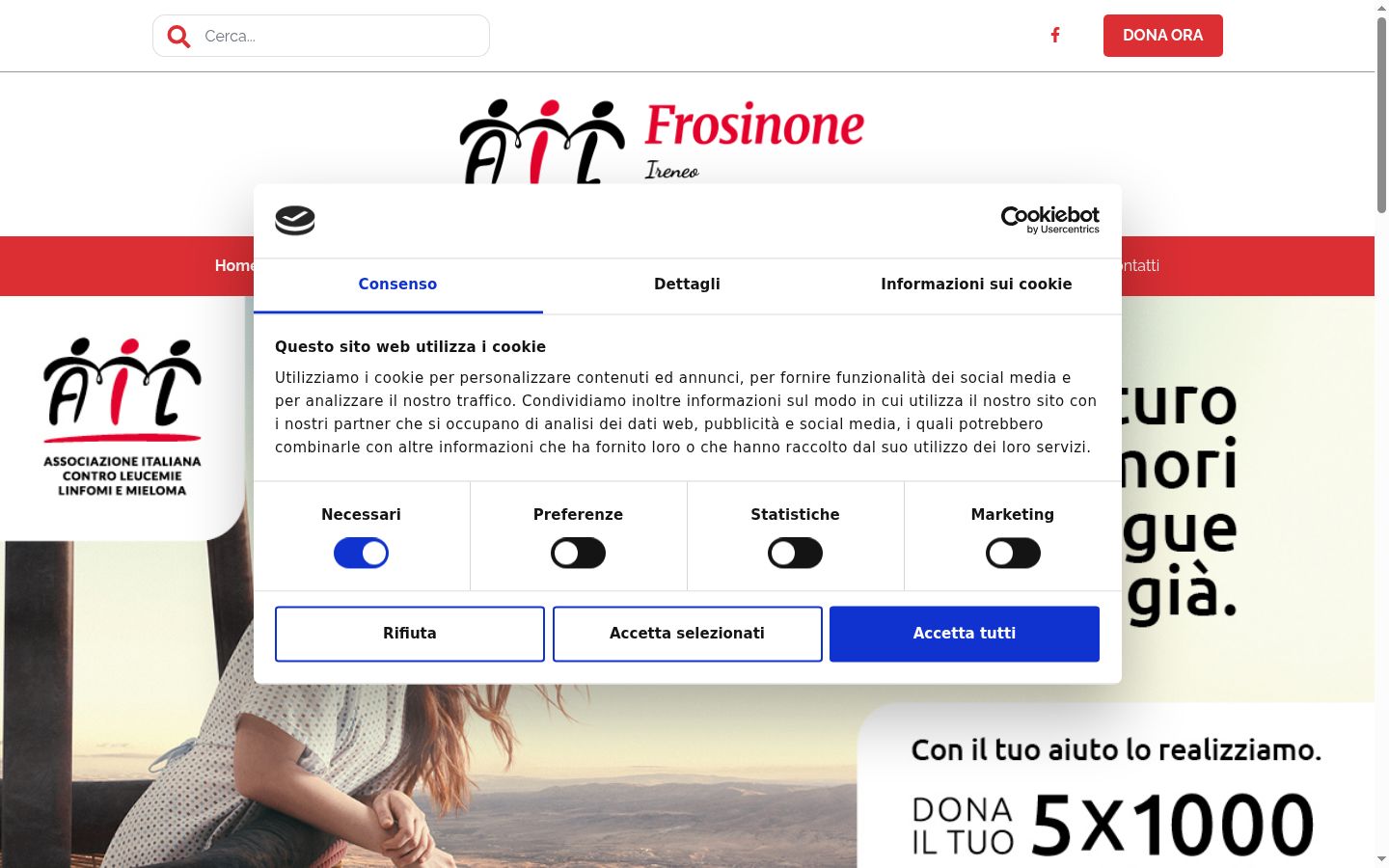 Screenshot of the consent banner shown before any interaction