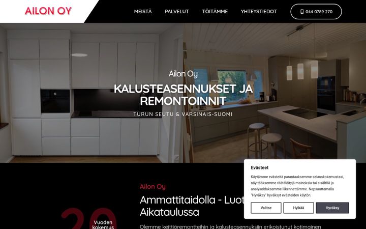 Screenshot of ailon.fi
