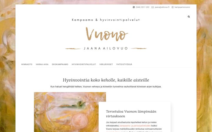 Screenshot di ailovuo.fi