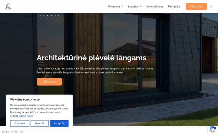 Screenshot stránky ailuda.lt