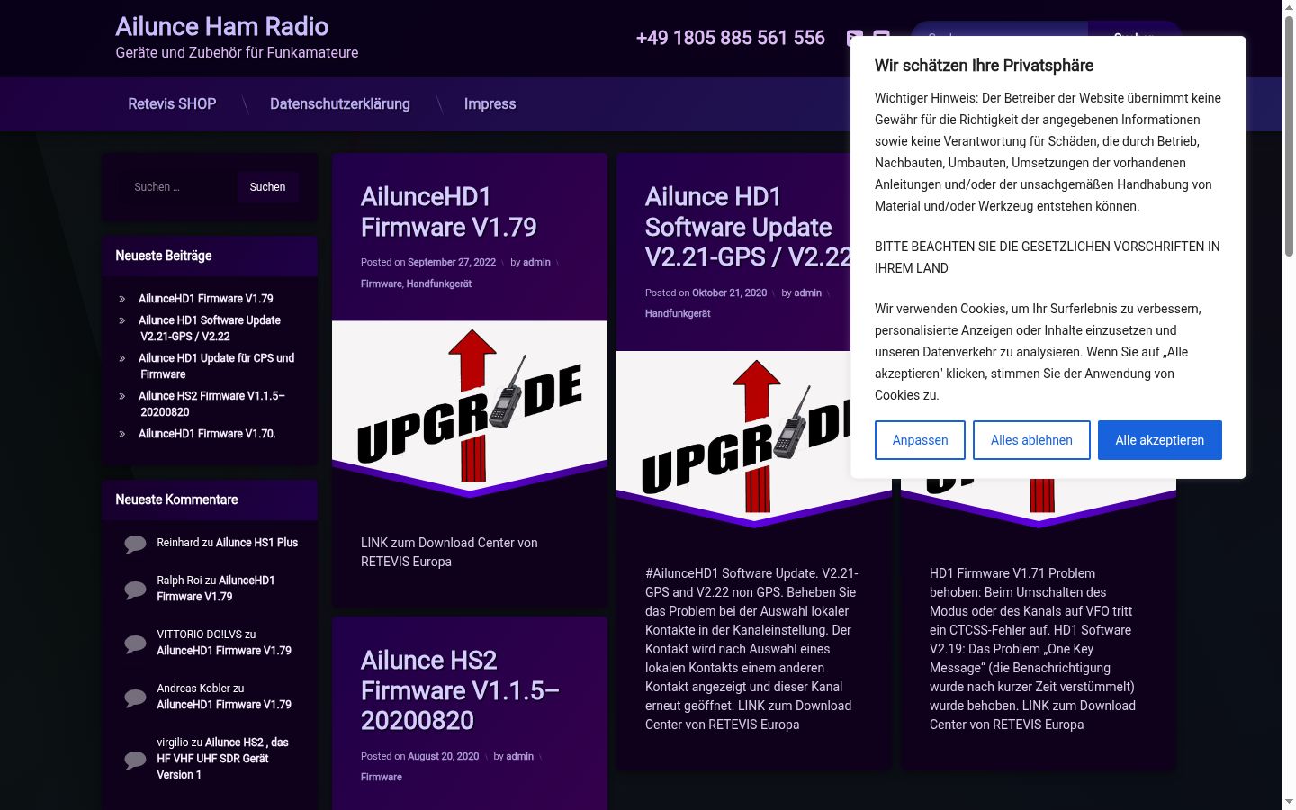 Screenshot van de toestemmingsbanner zoals getoond vóór enige interactie
