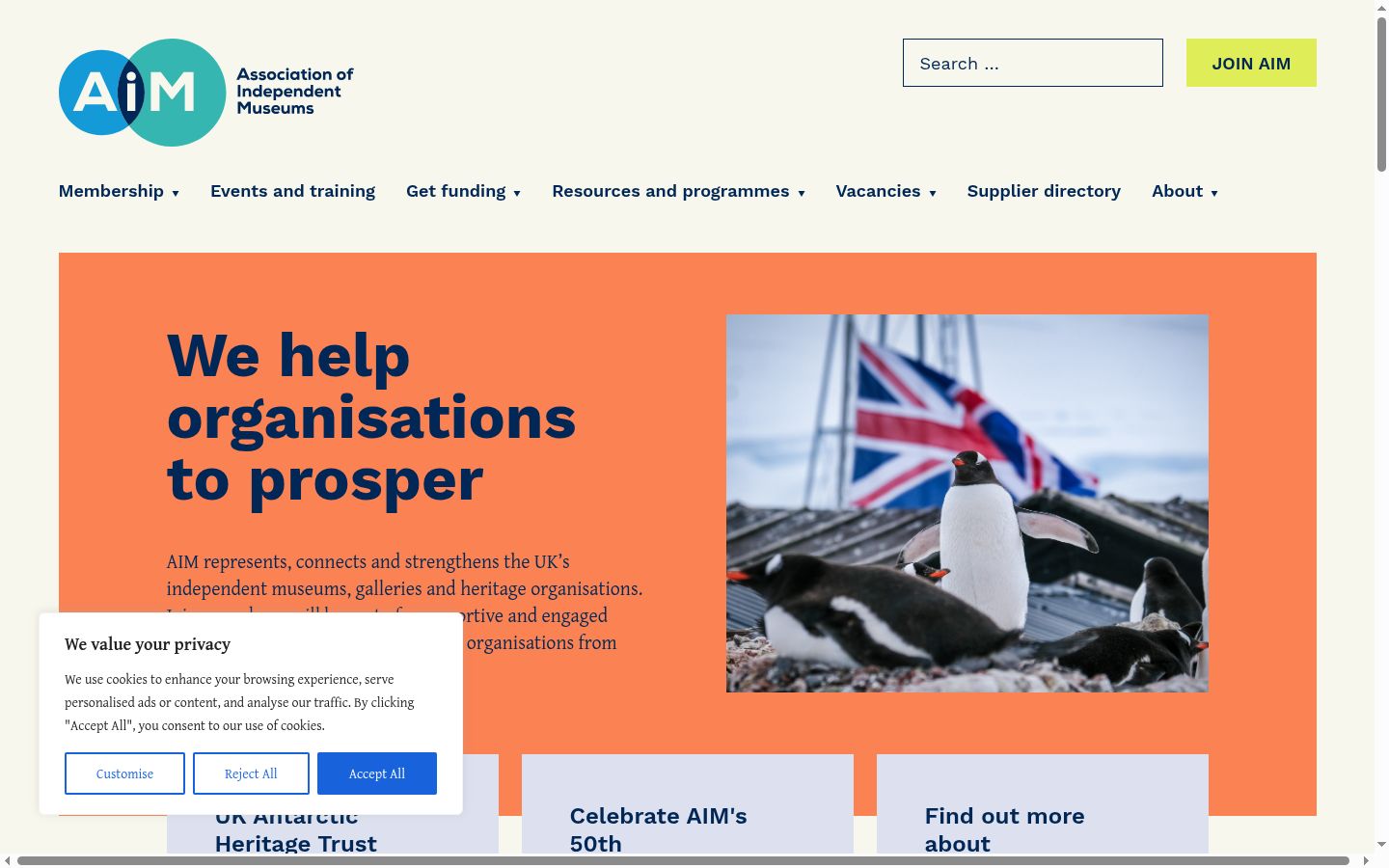 Screenshot of the consent banner shown before any interaction