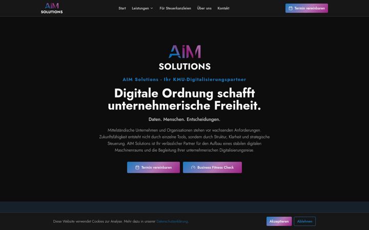 Screenshot of aim-solutions.info